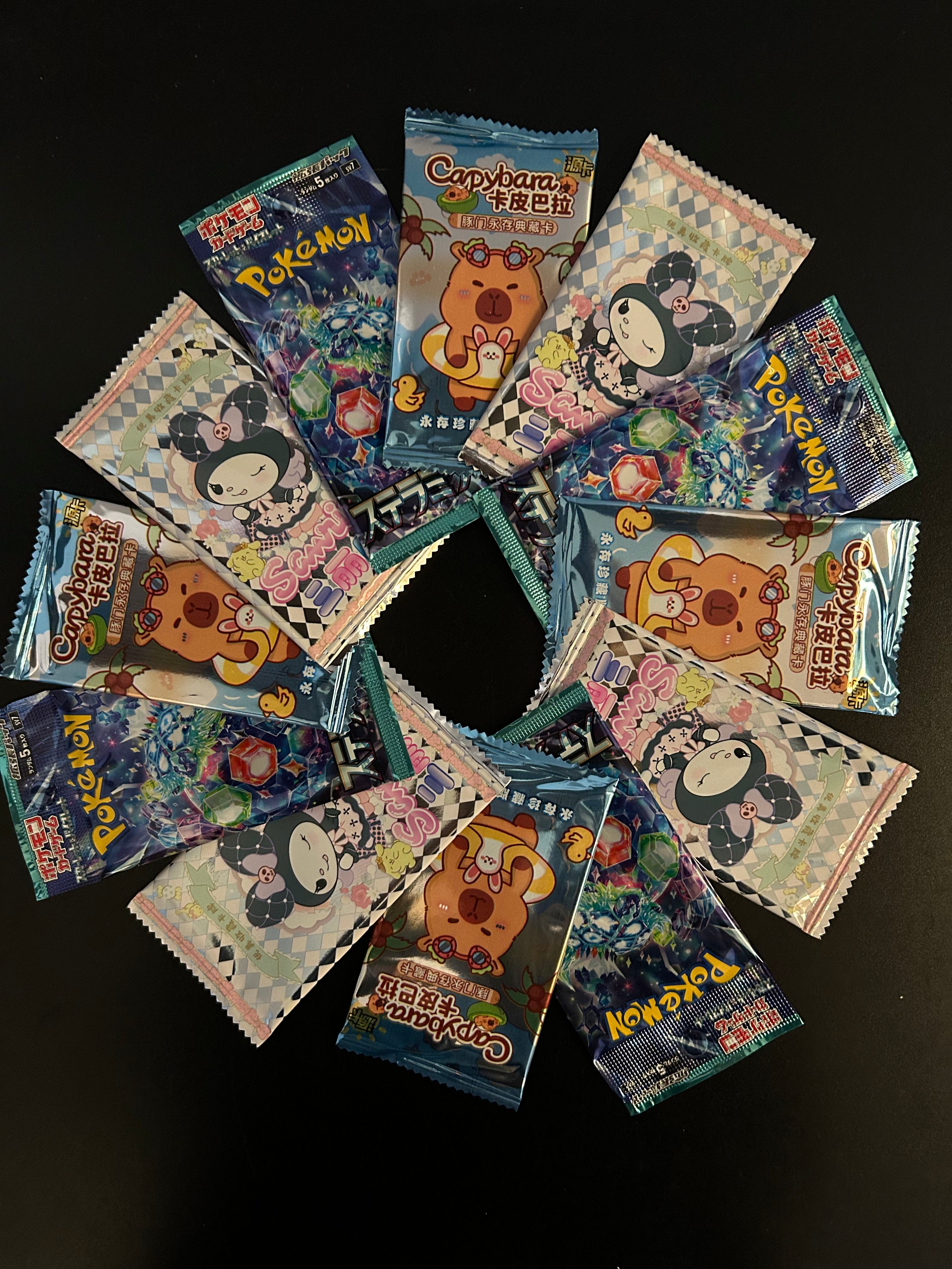 ($1.65) 12 Packs - Pokemon, Capybara & Sanrio Trading Card Packs
